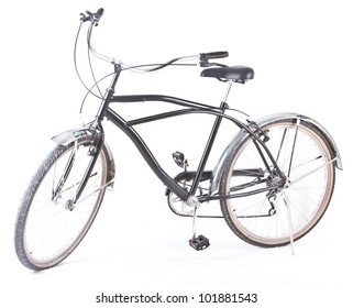 A Black Beach Bike Isolated Over White Background