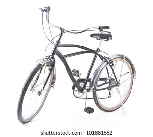 A Black Beach Bike Isolated Over White Background