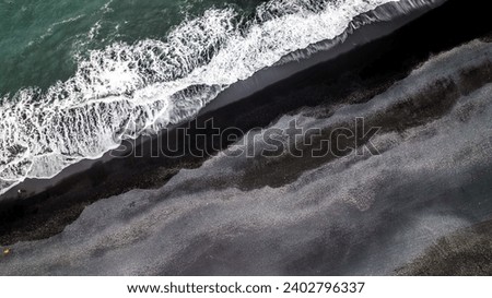 Black beach in Iceland, aerial shots
