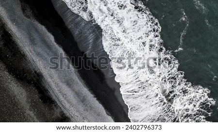 Black beach in Iceland, aerial shots