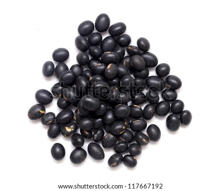 a lot of black bean on white background