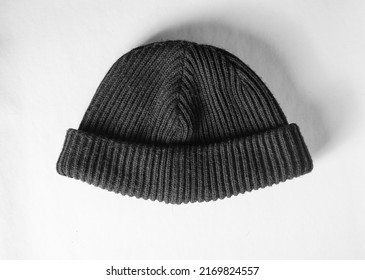 Black Beanie Isolated On White Background