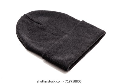 Black Beanie On White Background