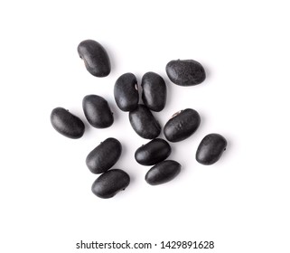 Black Beans Isolated On White Background. Top View