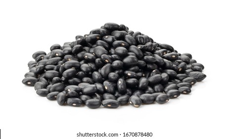 Black Beans Isolated On White Background Full Depth Of Field