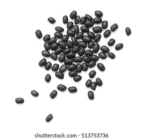 Black Beans Isolated On White Background