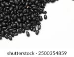 Black beans on white background