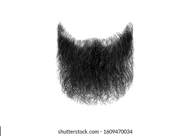 Black Beard Isolated On White. Mens Fashion