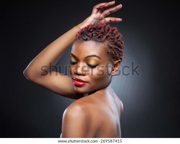 Black Beauty Short Spiky Red Hair Stock Image Download Now