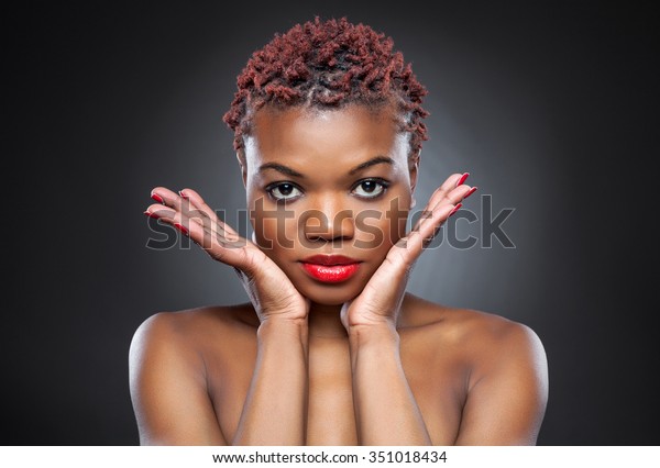 Black Beauty Short Spiky Red Hair Stock Photo Edit Now 351018434