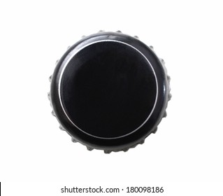 Black Beer Cap Isolated On White Background With Clipping Path