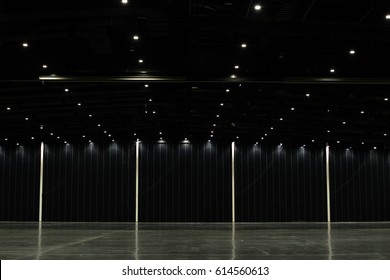 Black Big Clean Empty Industrial Hall As Warehouse Or Office Space 