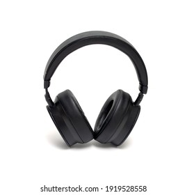 Black Big Headphones On White Background