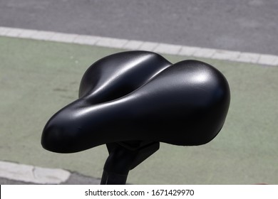 Black Bike Seat On The Street