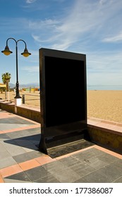 Black Billboard In A Beach