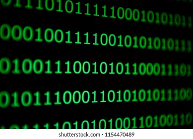 black binary numbers on dark background concept: binary code 0101 concept: binary code number Binary Data Stream with Arrows