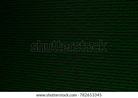 black binary numbers on dark background concept: binary code 0101 concept: binary code number Binary Data Stream with Arrows