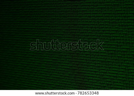 black binary numbers on dark background concept: binary code 0101 concept: binary code number Binary Data Stream with Arrows