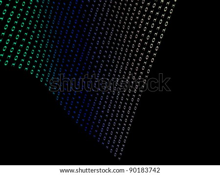 black binary  numbers on dark background