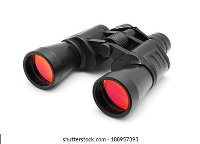 Black Binoculars Isolated On White 