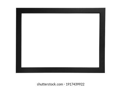 Black blank basic picture frame isolated over white