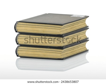 Black blank book,Closed black book with shadow on white background