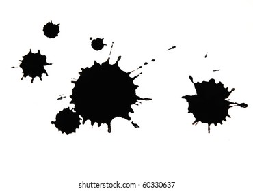 Drop Black Ink Blot Collection Isolated Stock Vector (Royalty Free ...