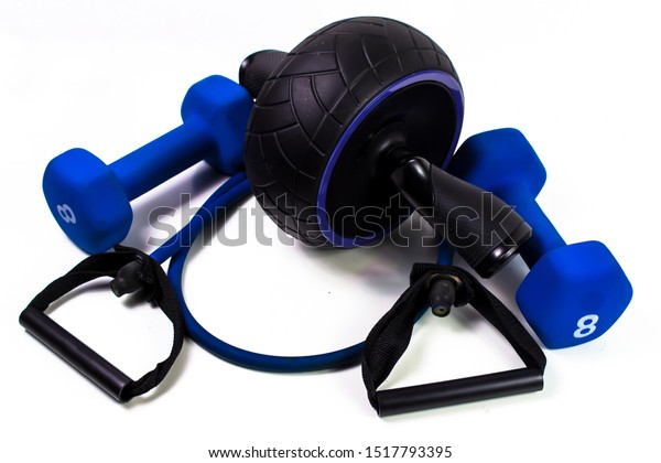 Black Blue Ab Roller Wheel Workout Stock Photo Edit Now 1517793395