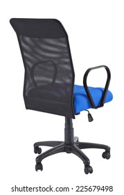 Black And Blue Back Office Chair Isolated On A White