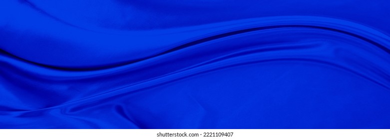 Black blue satin dark fabric texture luxurious shiny that is abstract silk cloth background with patterns soft waves blur beautiful. - Shutterstock ID 2221109407