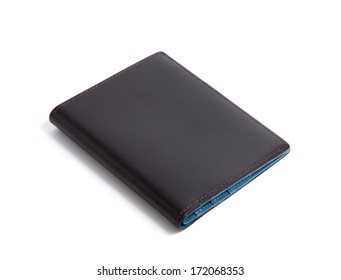 black and blue wallet isolated on white background
