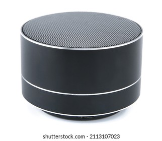 Black Bluetooth Speaker Isolated On Whitebackground