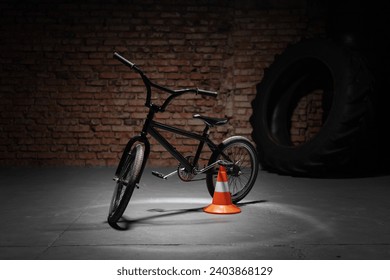 Black BMX bike on dark background. - Powered by Shutterstock