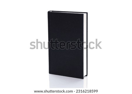 Black book isolated on white background with clipping path.