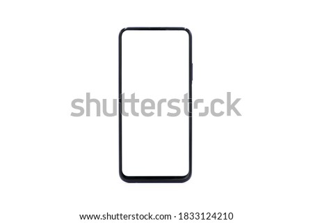 A black border smart blank phone isolated on a white background