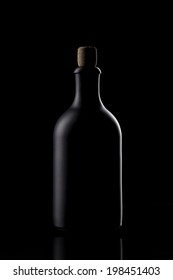 Black Bottle On Black Background