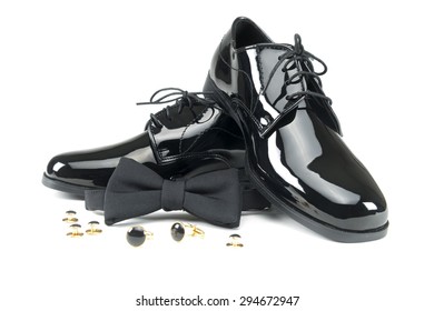 Black bow and men's classic shoes isolated over white
 - Powered by Shutterstock