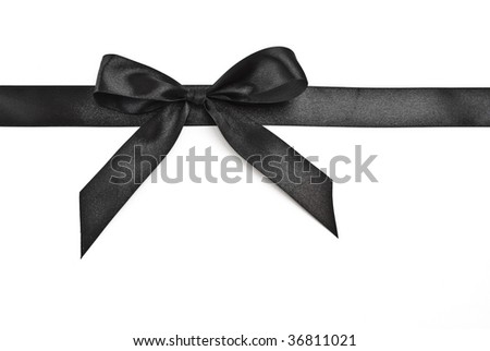 Black bow with ribbon