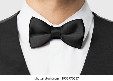 Black bow tie mockup formal wear close up