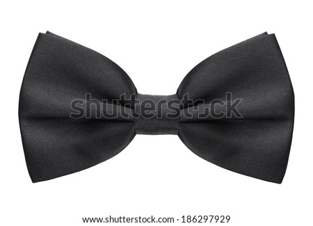 Black bow tie on the white background