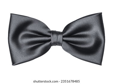Black Bow Tie, Black ribbon bow isolation on white background