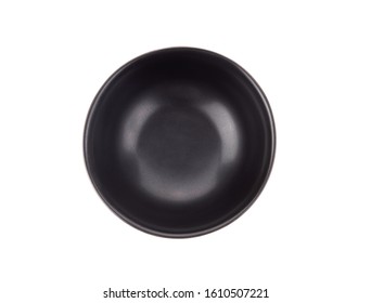 black bowl isolated with clipping path on white background, top view - Shutterstock ID 1610507221