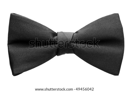 A black bow-tie isolated on white background