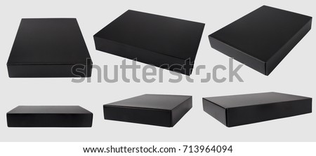 black box on gray background with clipping path