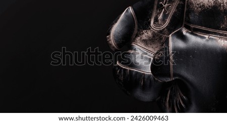 black boxer gloves on a black background. 3d, rendering, illustration,