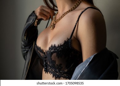 Black Bra Lingerie Boudoir Photography