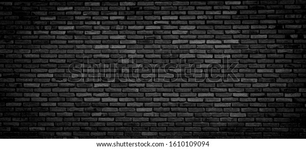 Black brick floor and wall backgrounds, brick room, interior texture