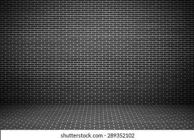 Black Brick Tile Wall Seamless Background And Texture