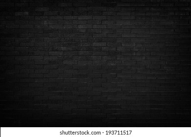 Black brick wall for background  - Shutterstock ID 193711517