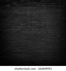 Black brick wall for background  - Shutterstock ID 263449991